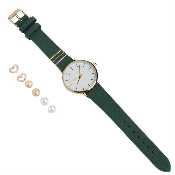 

Комплект "Айви": женские наручные кварцевые часы (1 шт.), набор сережек: серьги (3 пары)